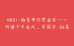 N831-杨青带你赏古琴——听懂千年古风_学国学-36集