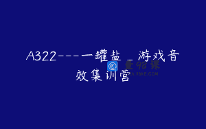 A322—一罐盐_游戏音效集训营