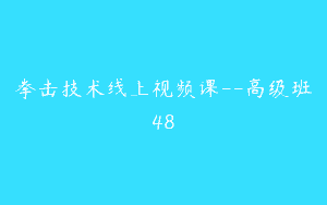 拳击技术线上视频课–高级班48