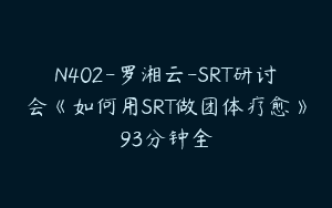 N402-罗湘云-SRT研讨会《如何用SRT做团体疗愈》93分钟全