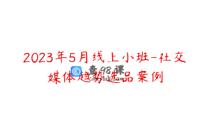 2023年5月线上小班-社交媒体趋势选品案例