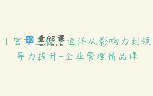 【官方正版】恒洋从影响力到领导力提升-企业管理精品课