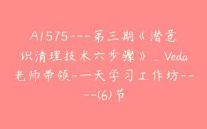 A1575—第三期《潜意识清理技术六步骤》_Veda老师带领-一天学习工作坊—-(6)节