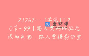 Z1267—[学浪]【20节-￥99】路人贾网络班光线与色彩_路人贾摄影讲堂