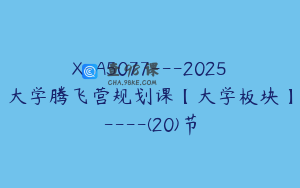 X-A5077---2025大学腾飞营规划课【大学板块】----(20)节