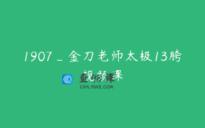1907_金刀老师太极13胯视频课