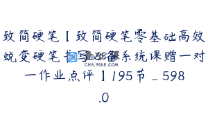 致简硬笔【致简硬笔零基础高效蜕变硬笔书写必备系统课赠一对一作业点评】195节_598.0