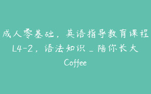 成人零基础，英语指导教育课程L4-2，语法知识_陪你长大Coffee