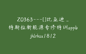 Z0363---[]比亚迪_特斯拉新能源专修特训appbjhlrhsx1812