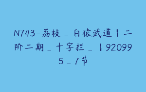 N743-荔枝_白猿武道【二阶二期_十字拦_】920995_7节