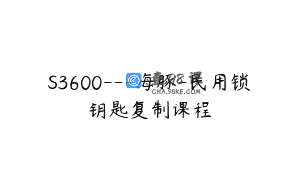 S3600—海豚-民用锁钥匙复制课程