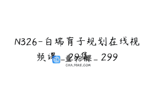 N326-白瑞育子规划在线视频课_29集_299