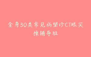 全身30类常见病望诊CT眼实操辅导班