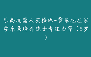 乐高机器人实操课-零基础在家学乐高培养孩子专注力等（5岁）