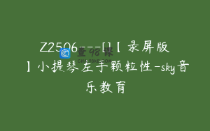 Z2506---[]【录屏版】小提琴左手颗粒性-sky音乐教育