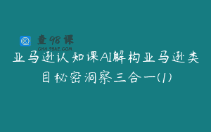 亚马逊认知课AI解构亚马逊类目秘密洞察三合一(1)