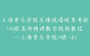 上海音乐学院乐理视唱练耳考级(A)级名师精讲教学视频教程–上海音乐学院A级-31