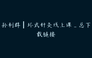 孙利群┃环式针灸线上课_总下载链接