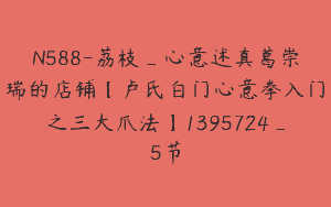 N588-荔枝_心意述真葛崇瑞的店铺【卢氏白门心意拳入门之三大爪法】1395724_5节