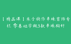 【精品课】禾子丽作串珠首饰专栏▏零基础学做3款串珠胸针