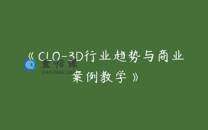 《CLO-3D行业趋势与商业案例教学》