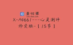 X-A4661---心灵测评师资班-【15节】