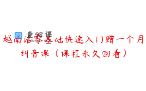越南语零基础快速入门赠一个月纠音课（课程永久回看）