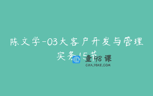 陈文学-03大客户开发与管理实务15节