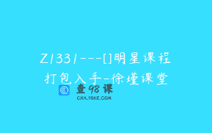 Z1331—[]明星课程打包入手-徐瑾课堂