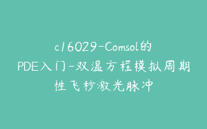 c16029-Comsol的PDE入门-双温方程模拟周期性飞秒激光脉冲