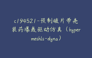 c194521-预制破片带壳装药爆轰驱动仿真（hypermeshls-dyna）
