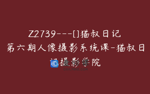 Z2739---[]猫叔日记第六期人像摄影系统课-猫叔日记摄影学院