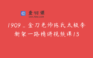 1909_金刀老师陈氏太极拳新架一路精讲视频课13