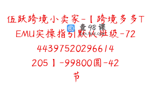 伍跃跨境小卖家-【跨境多多TEMU实操指引默认班级-7244397520296614205】-99800圆-42节