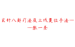 玄针八卦疗法及立线复位手法——张一圣