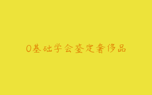 0基础学会鉴定奢侈品