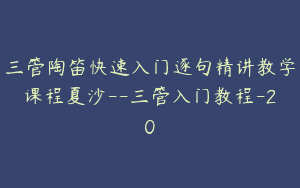 三管陶笛快速入门逐句精讲教学课程夏沙–三管入门教程-20