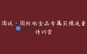 儒说·国际站金品专属实操流量特训营