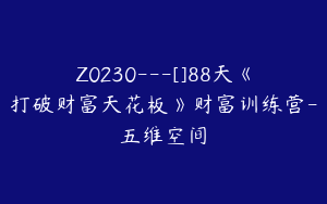 Z0230---[]88天《打破财富天花板》财富训练营-五维空间
