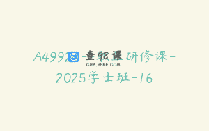 A4992—职业研修课-2025学士班-16