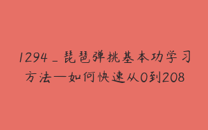 1294_琵琶弹挑基本功学习方法—如何快速从0到208