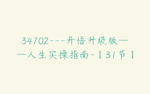 34702---开悟升级版——人生实操指南-【31节】