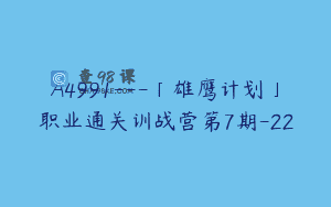 A4991—「雄鹰计划」职业通关训战营第7期-22