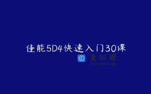 佳能5D4快速入门30课