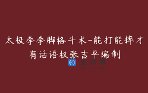 太极拳拳脚格斗术-能打能摔才有话语权张吉平编制