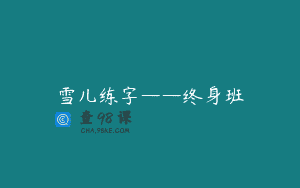 雪儿练字——终身班