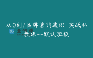 从0到1品牌营销通识-实战私教课–默认班级