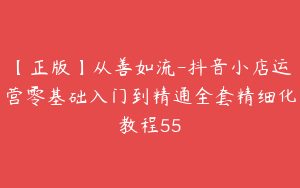 【正版】从善如流-抖音小店运营零基础入门到精通全套精细化教程55