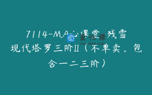 7114-M.A心课堂-残雪现代塔罗三阶II（不单卖，包含一二三阶）