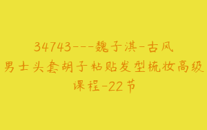 34743---魏子淇-古风男士头套胡子粘贴发型梳妆高级课程-22节